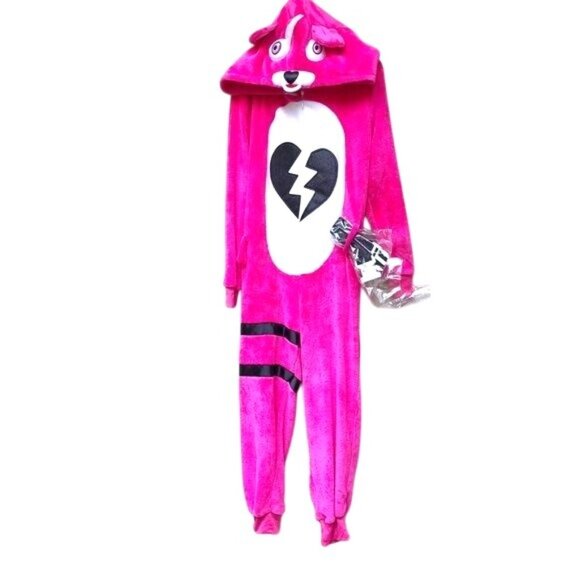 Cuddle Team Leader Child Costume Fortnite Pink Plush Medium Read Description - Picture 5 of 7